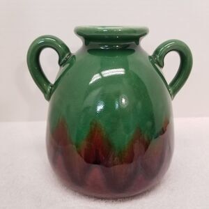 Ceramic green glaze Craven Pottery GA 7.5 tall and 7.5 wide
